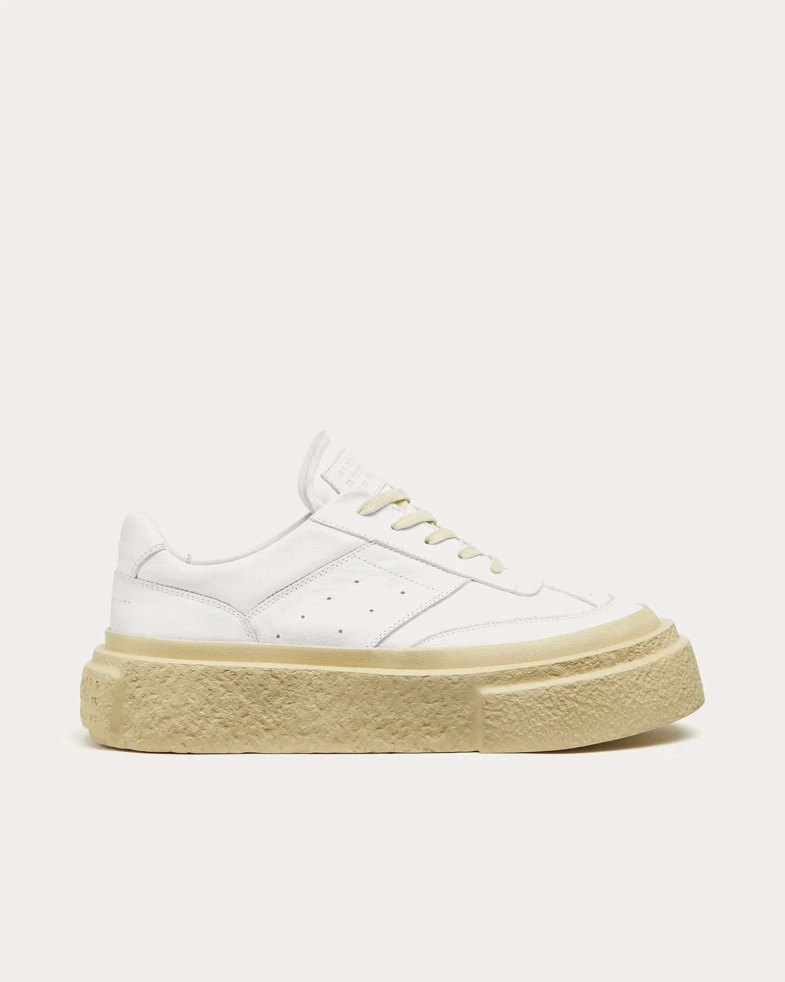Chunky Gambetta Leather White Low Top Sneakers