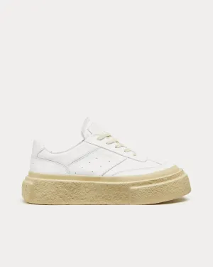 Chunky Gambetta Leather White Low Top Sneakers