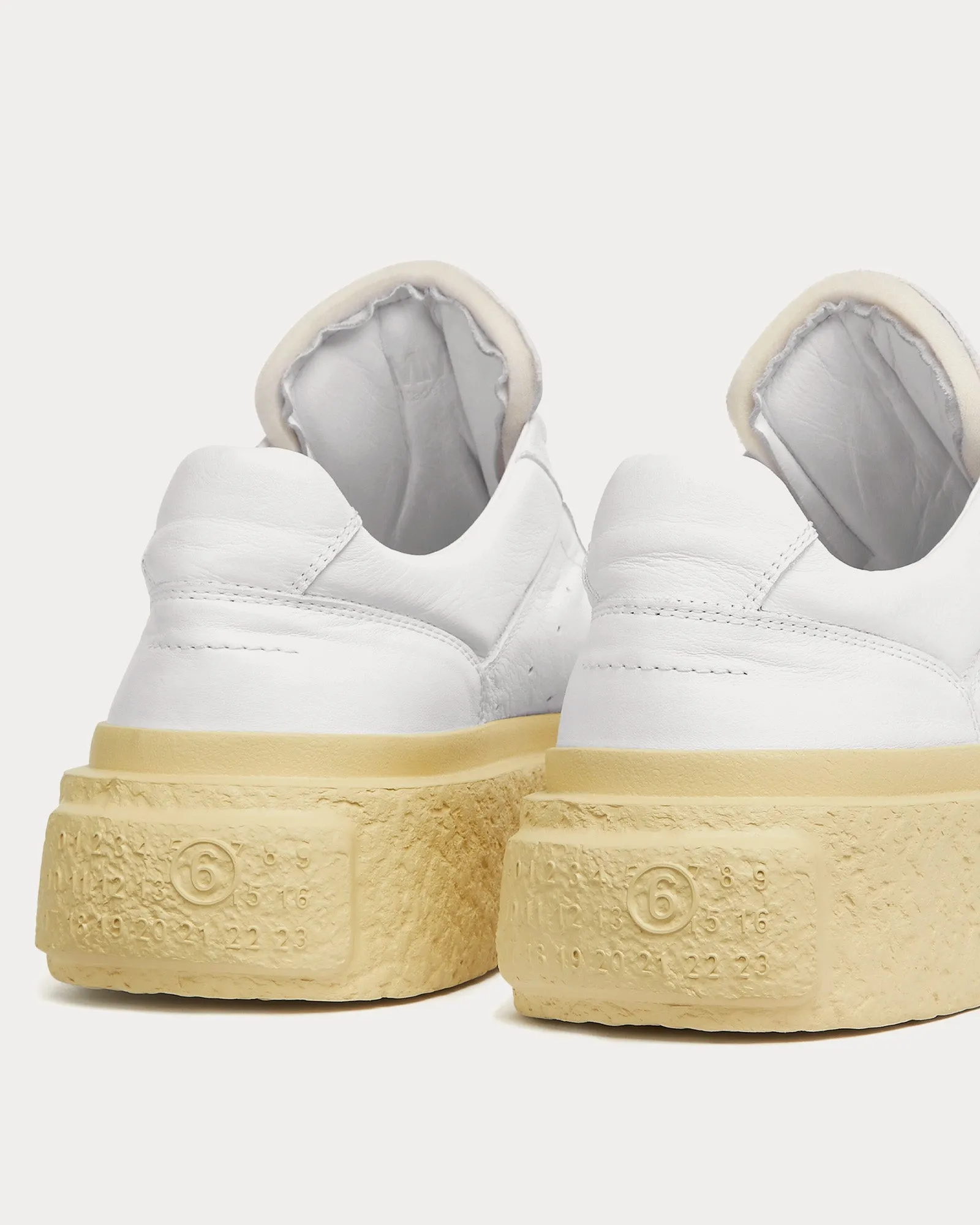 Chunky Gambetta Leather White Low Top Sneakers