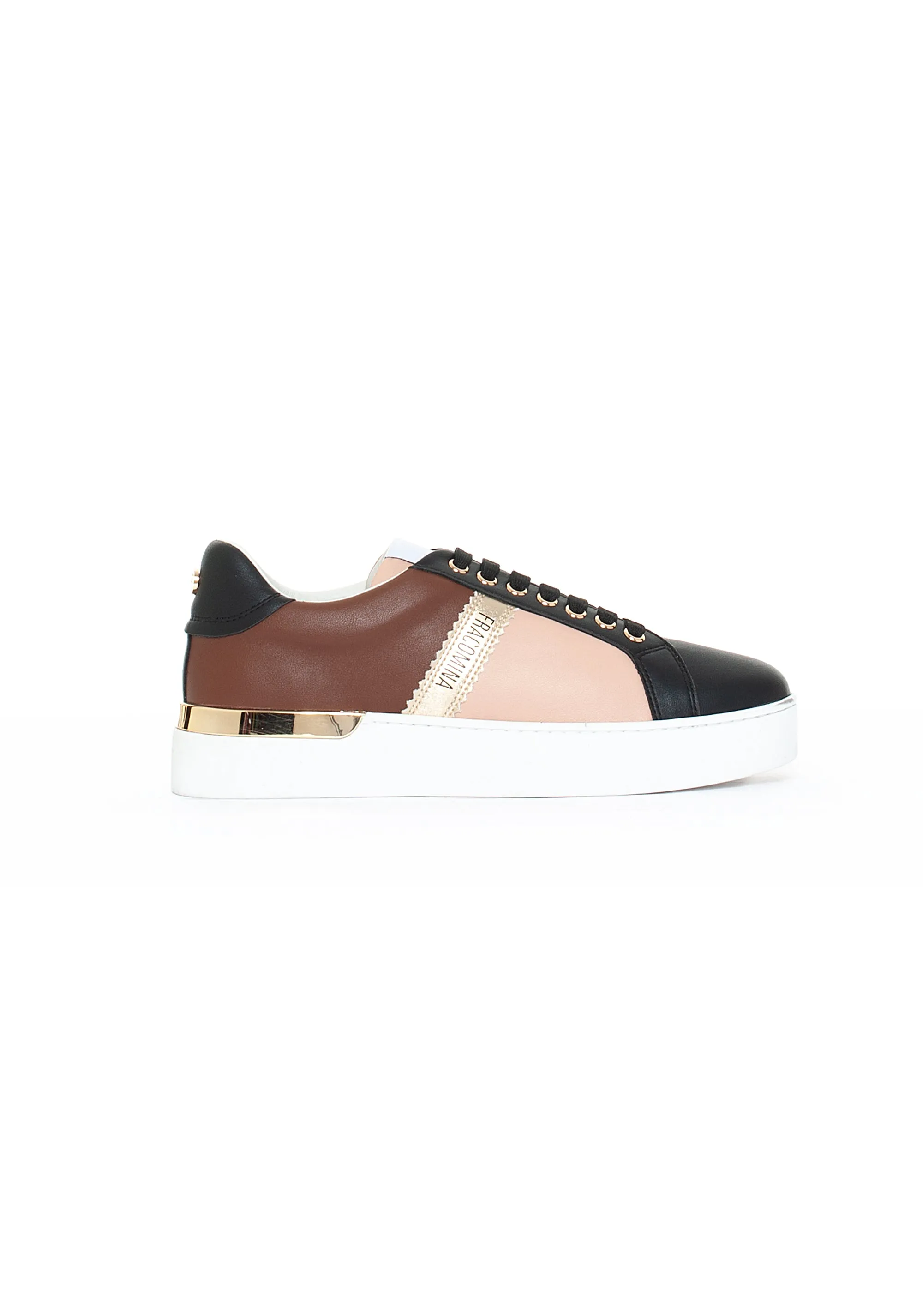 Chunky sneakers with strings made in multi color eco leather
