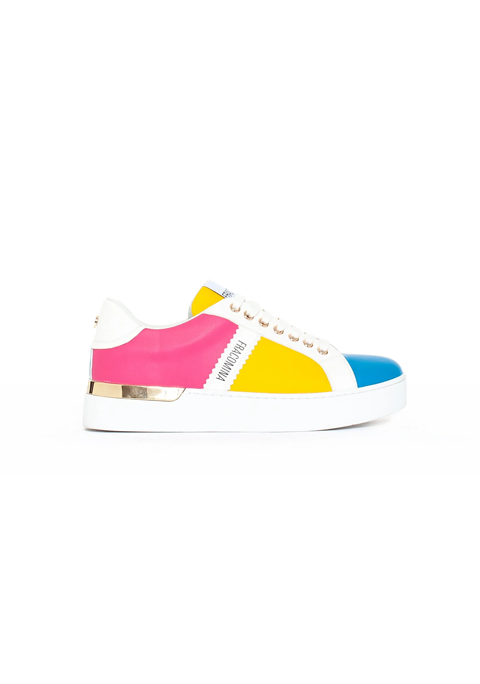 Chunky sneakers with strings made in multi color eco leather