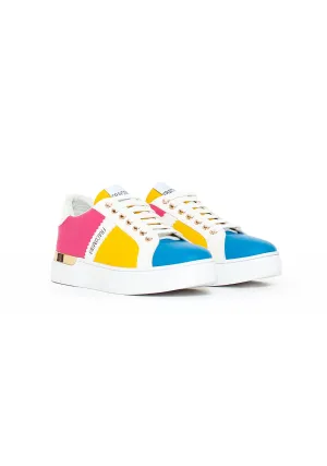 Chunky sneakers with strings made in multi color eco leather