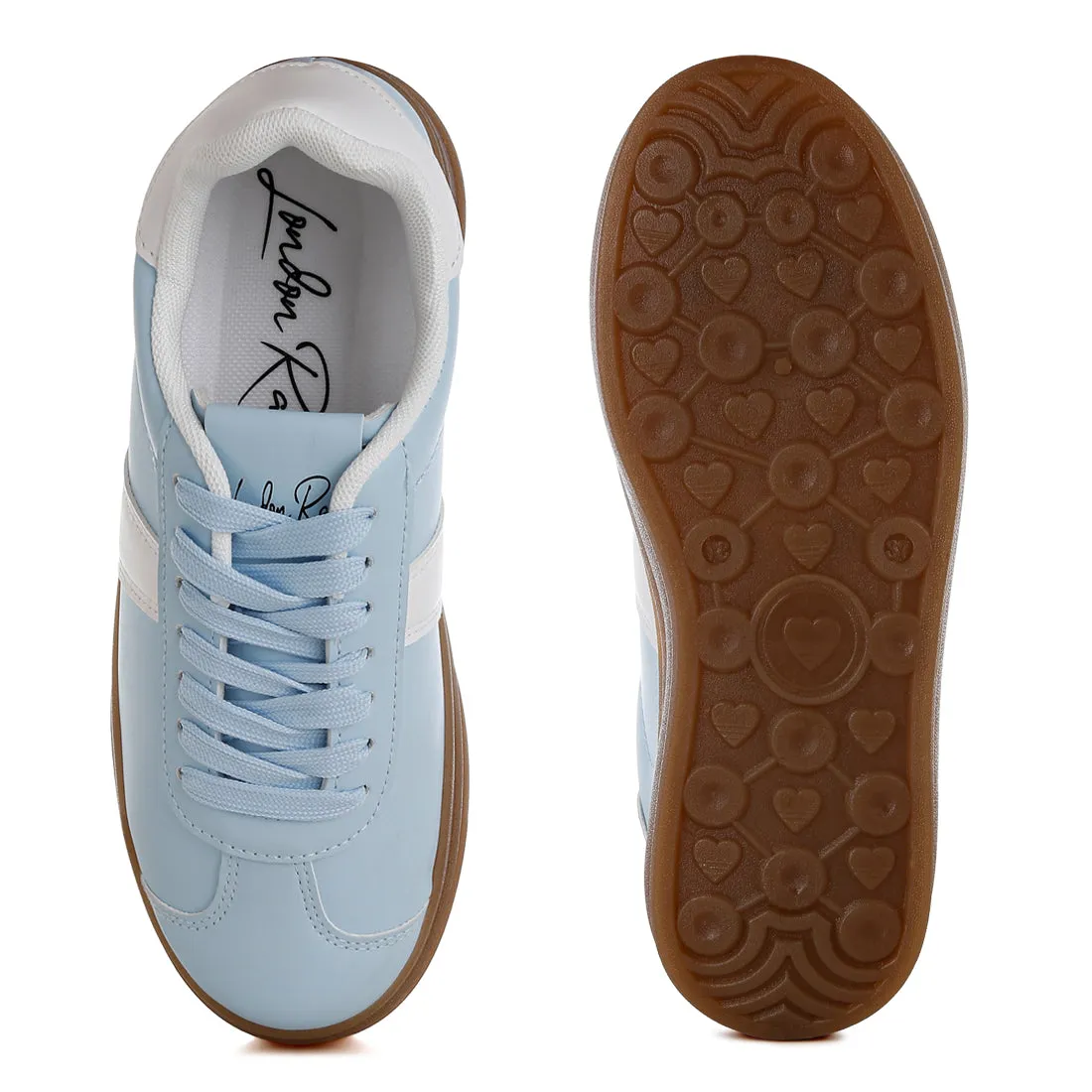 Classic Faux Leather Lace-Up Sneakers