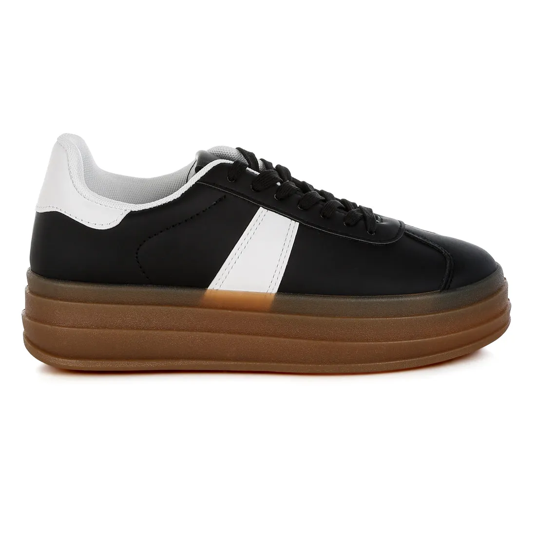 Classic Faux Leather Lace-Up Sneakers