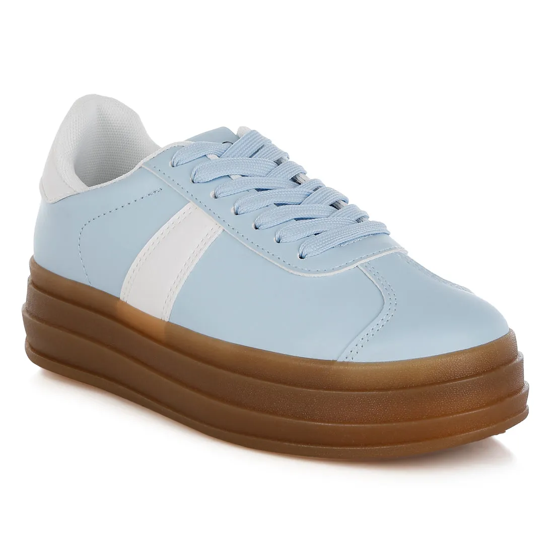 Classic Faux Leather Lace-Up Sneakers