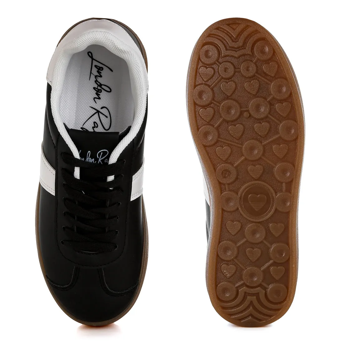 Classic Faux Leather Lace-Up Sneakers