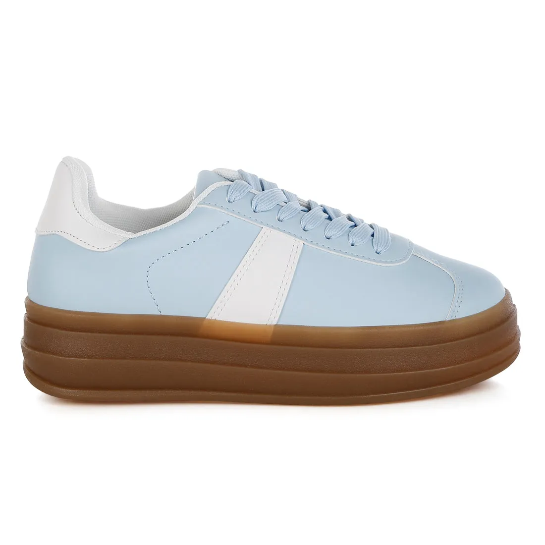 Classic Faux Leather Lace-Up Sneakers