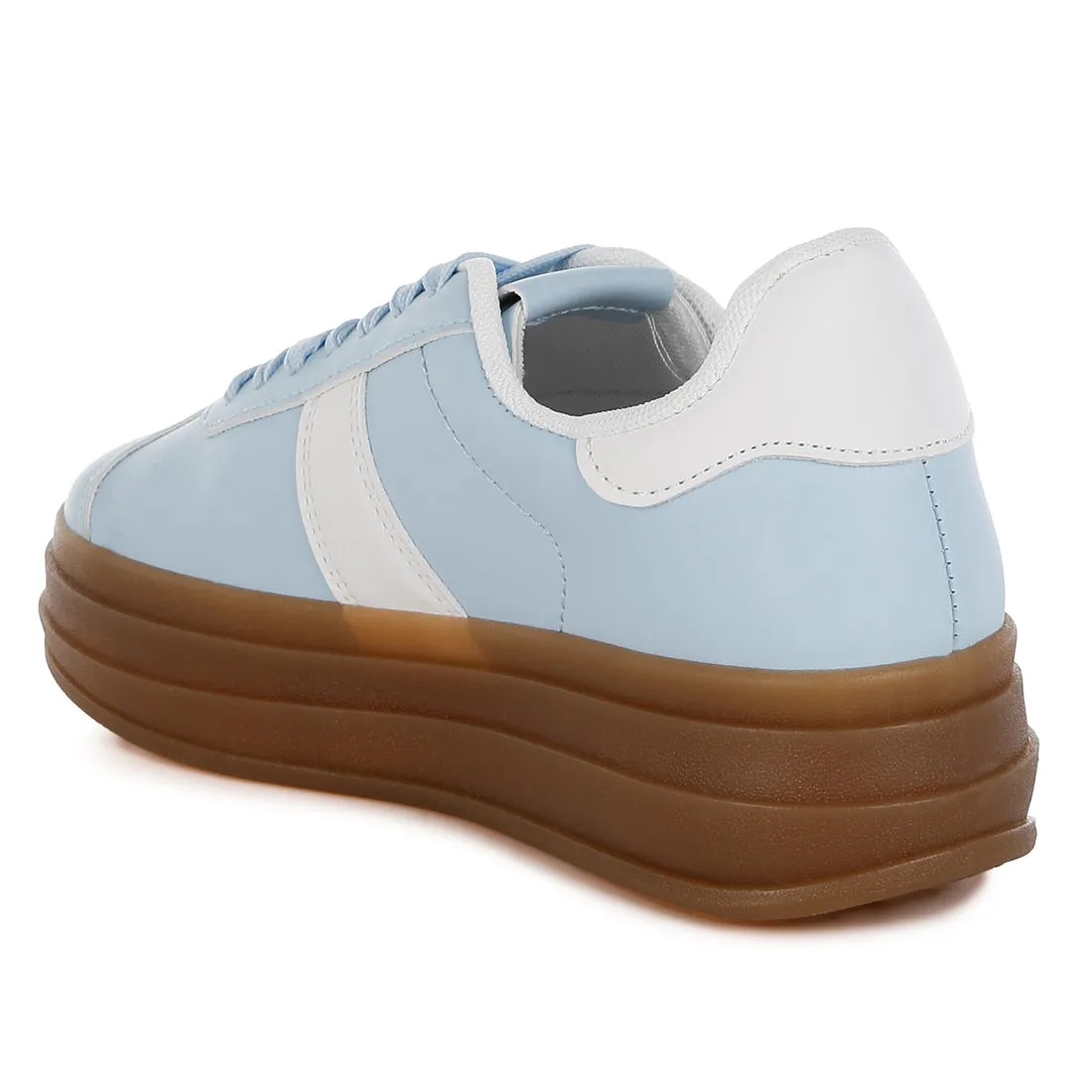 Classic Faux Leather Lace-Up Sneakers