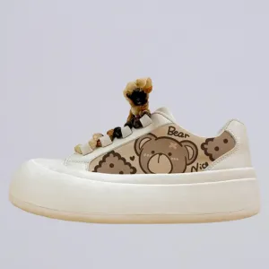 *CLEARANCE* Ultra Chunky Sole Brown Bear Casual Sneakers - Women's