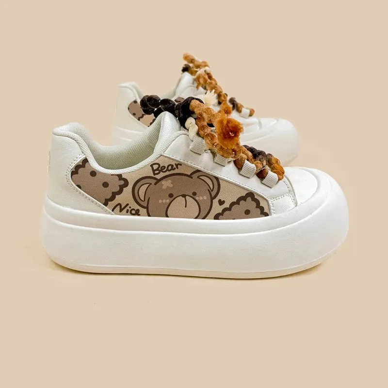 *CLEARANCE* Ultra Chunky Sole Brown Bear Casual Sneakers - Women's