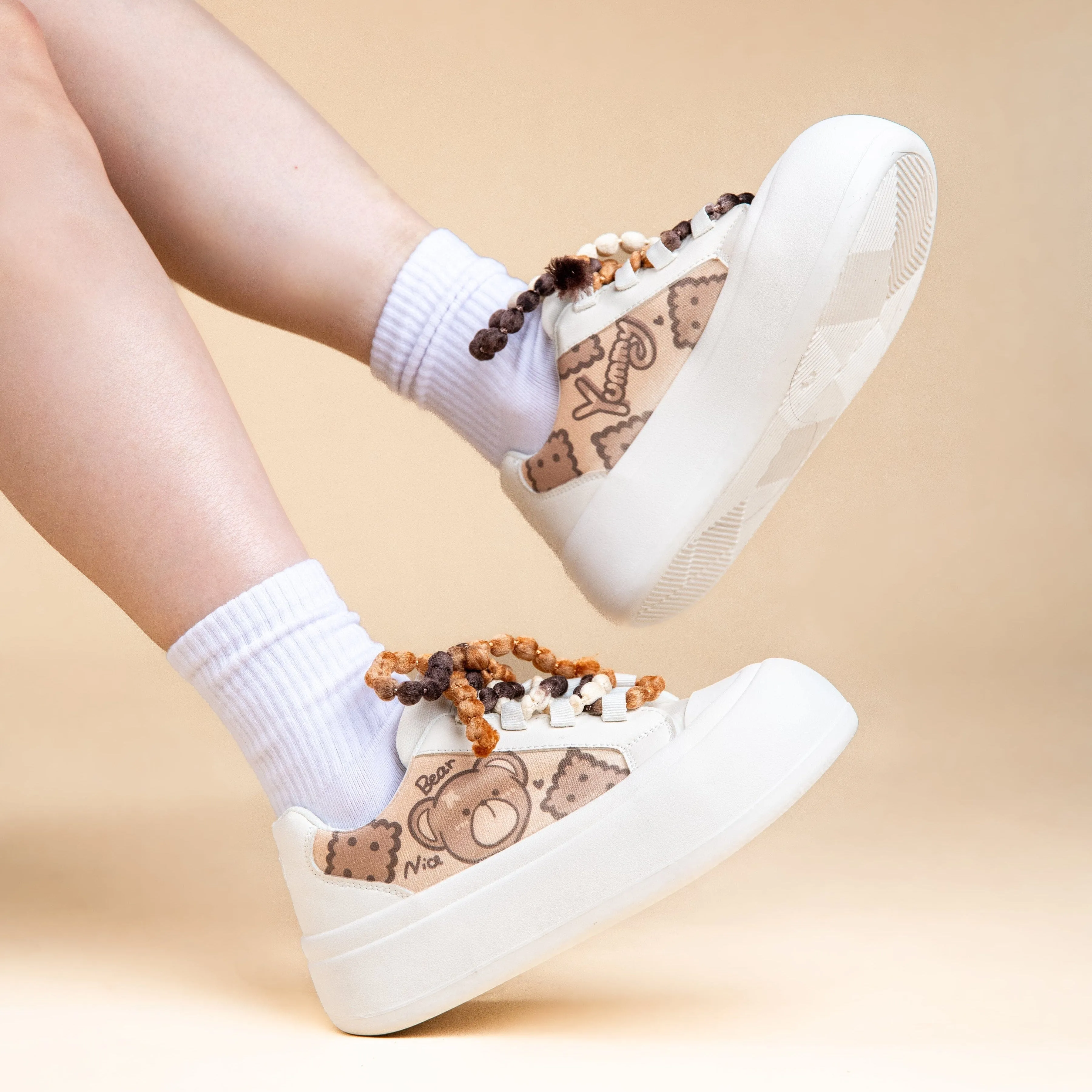 *CLEARANCE* Ultra Chunky Sole Brown Bear Casual Sneakers - Women's