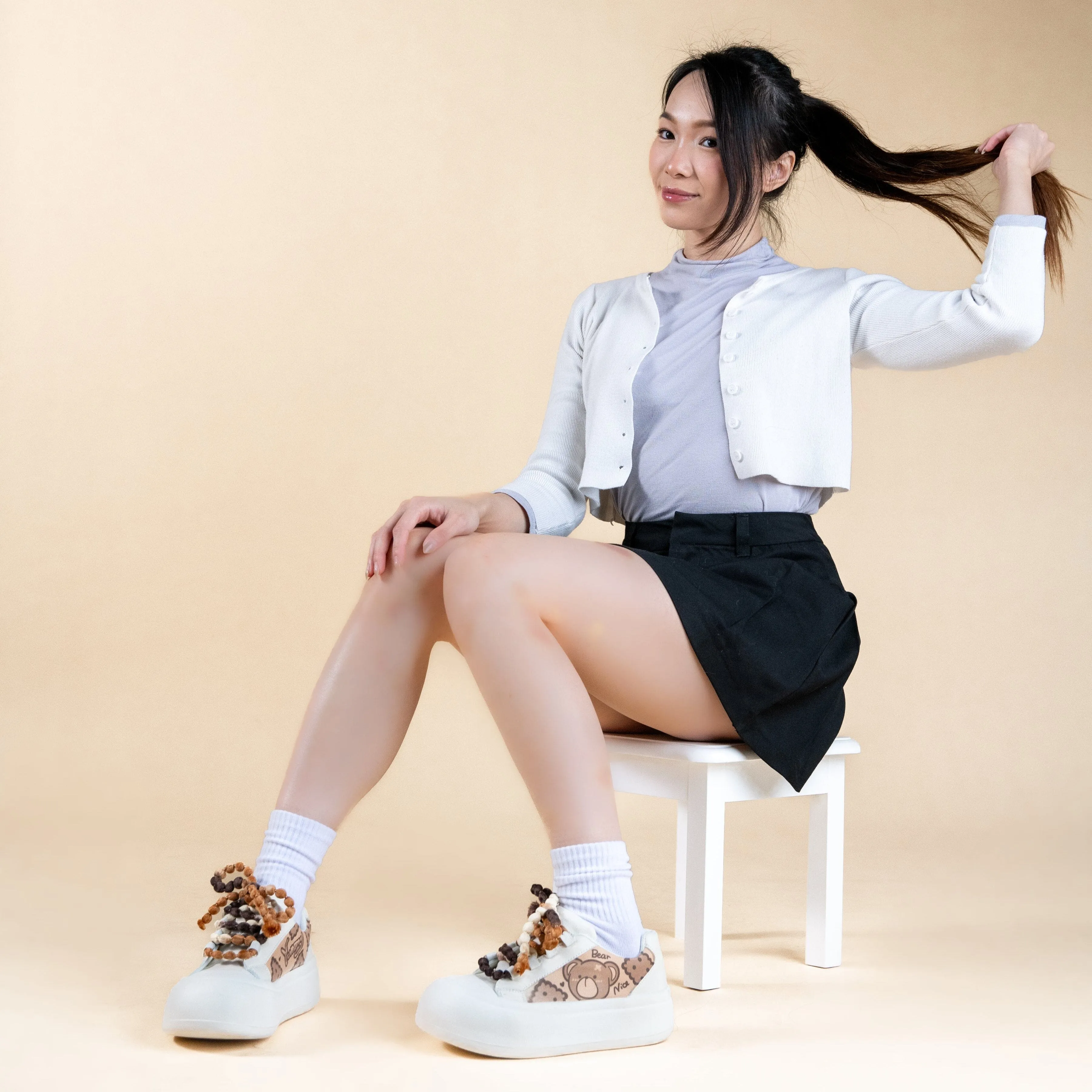 *CLEARANCE* Ultra Chunky Sole Brown Bear Casual Sneakers - Women's