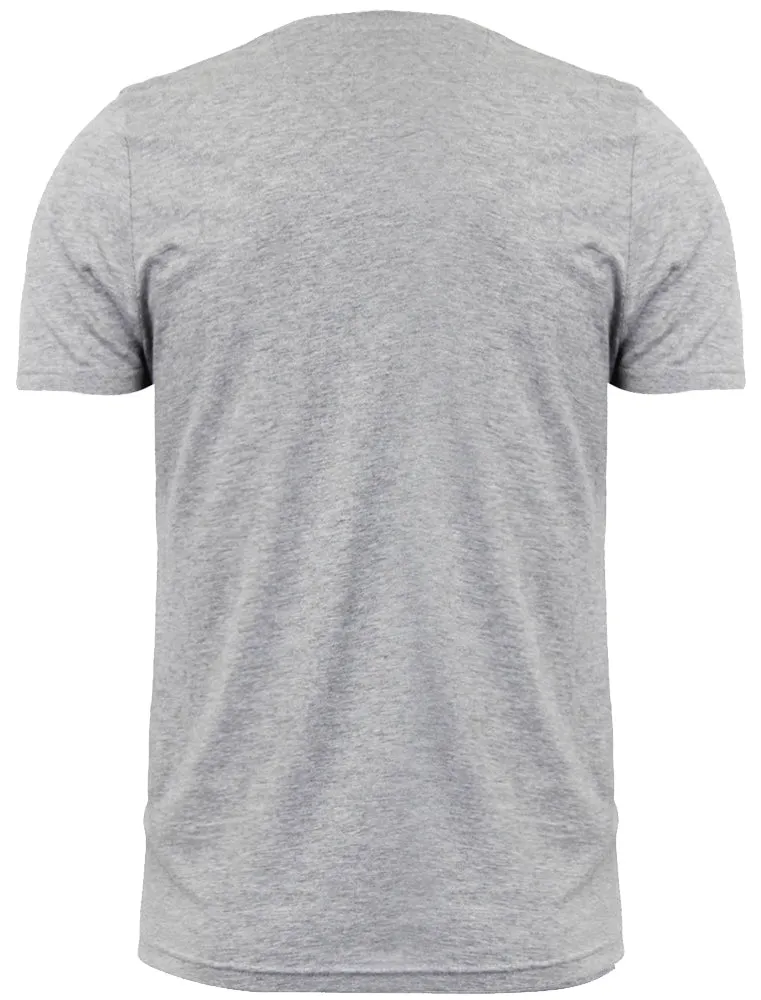 Clover Cotton T-Shirt with Chambray / Checked Chest Pocket in Grey Marl