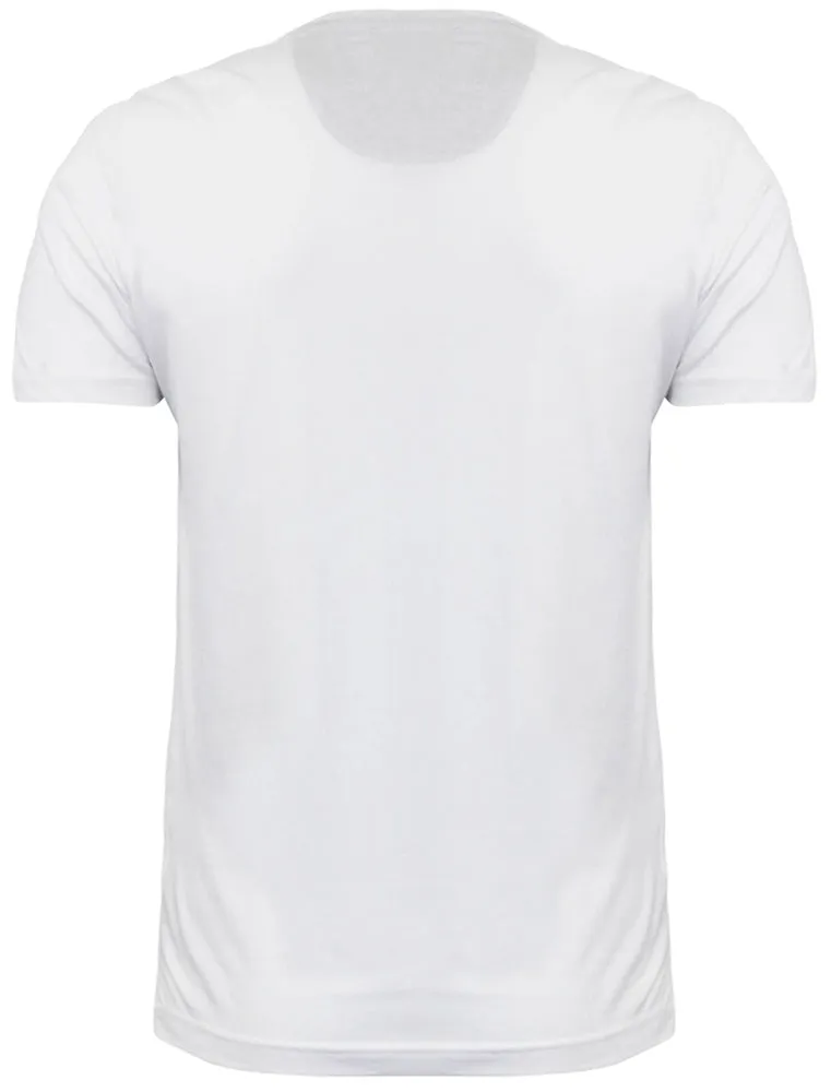 Clover Cotton T-Shirt with Chambray / Checked Chest Pocket in White