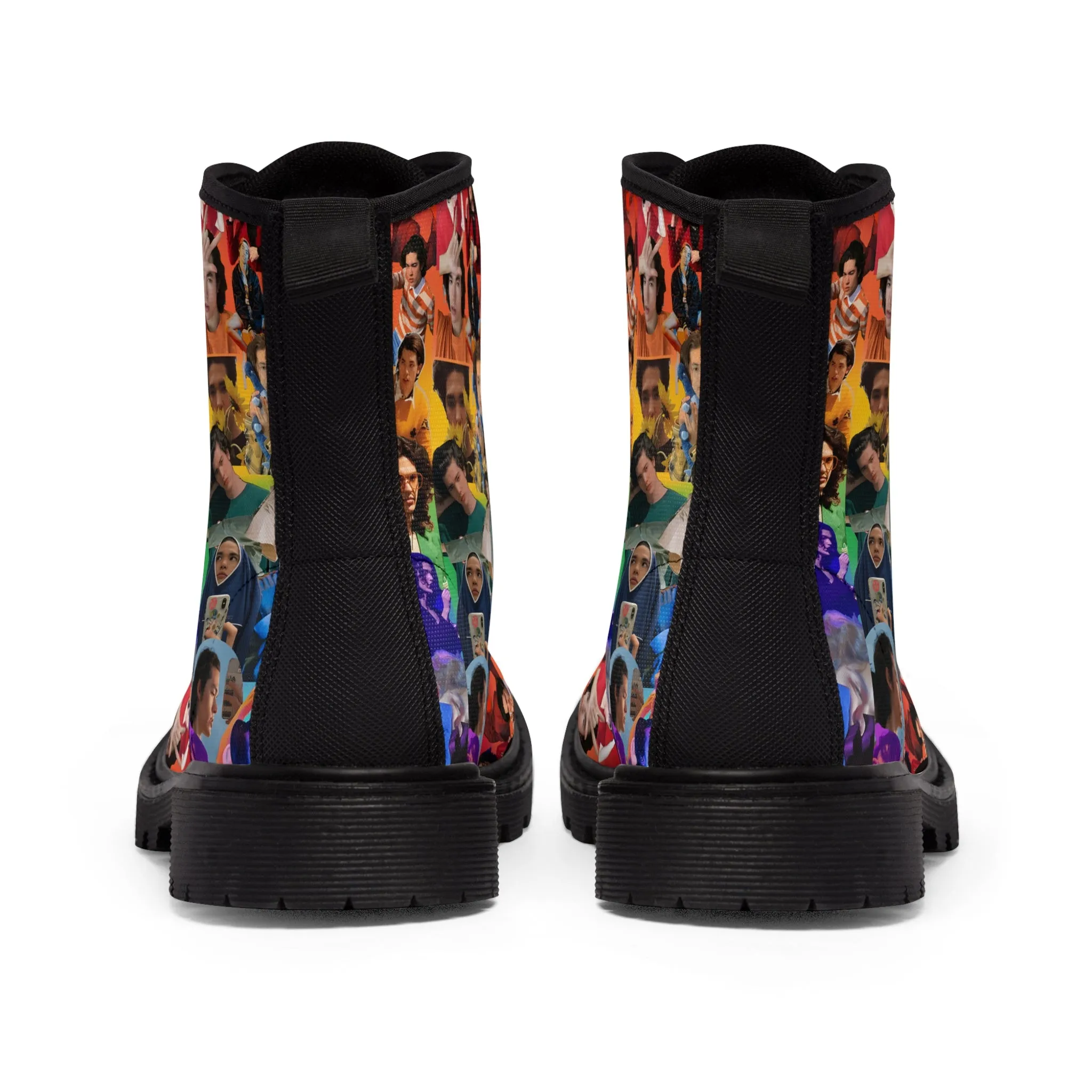 Conan Grey Rainbow Photo Collage Men's Canvas Boots