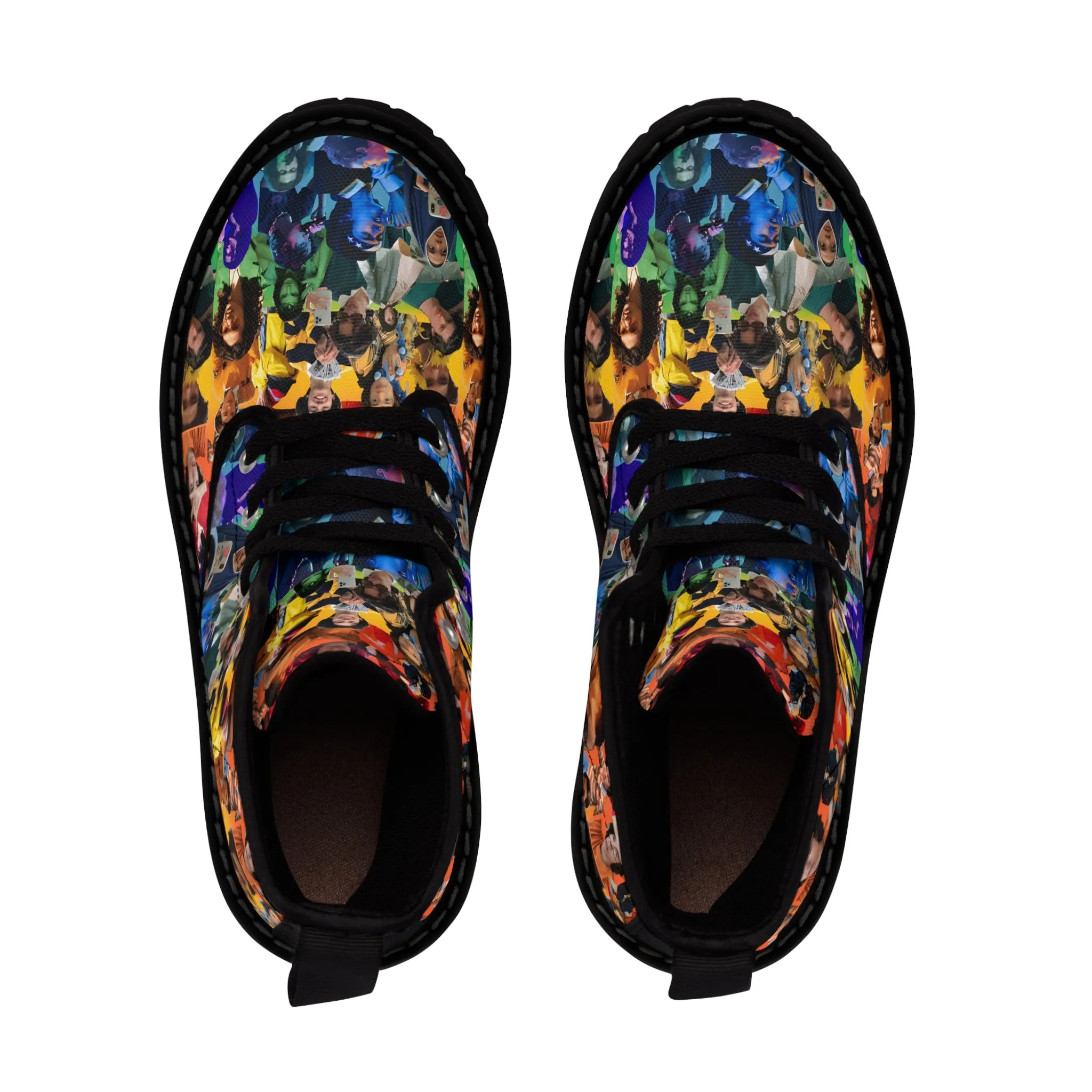 Conan Grey Rainbow Photo Collage Men's Canvas Boots