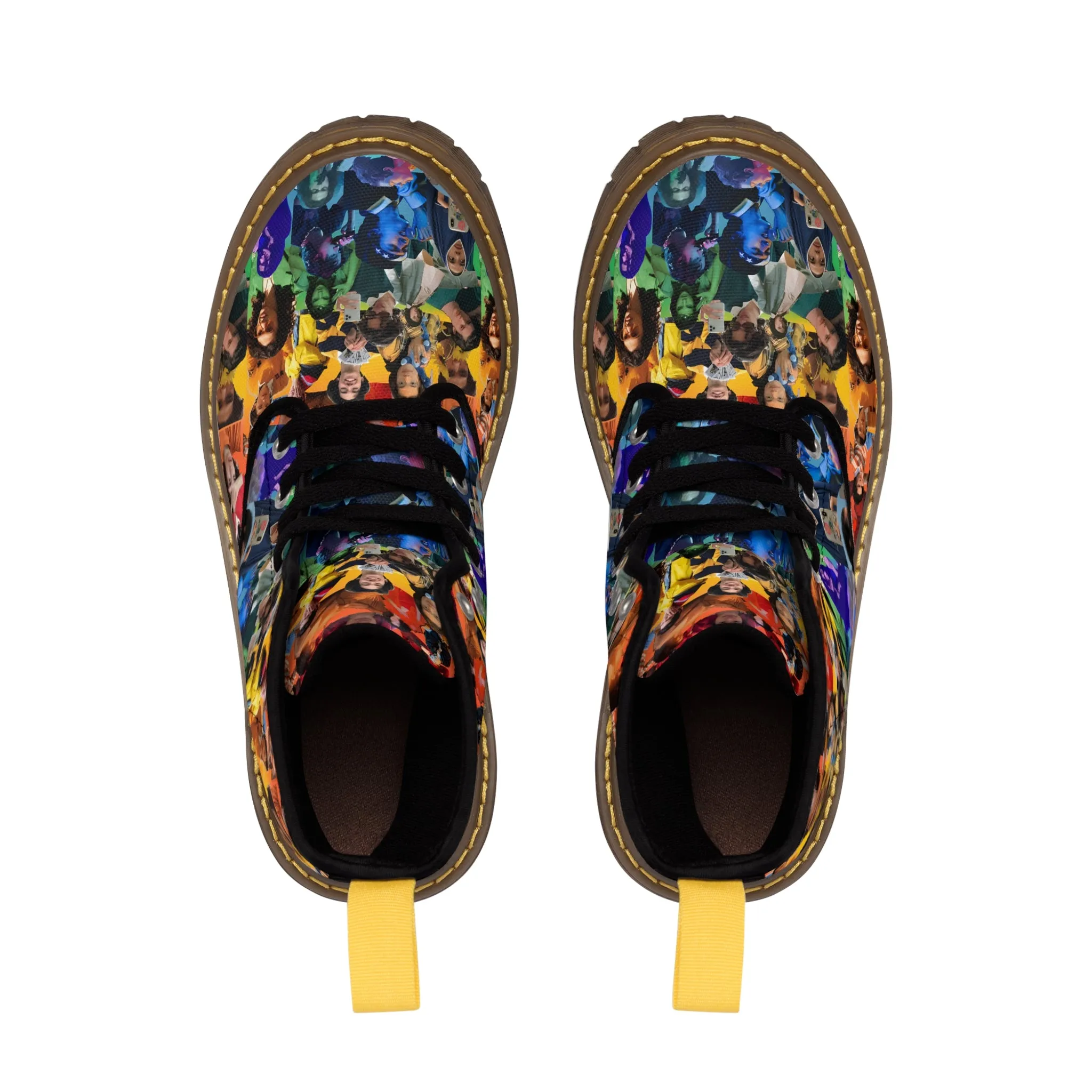 Conan Grey Rainbow Photo Collage Men's Canvas Boots
