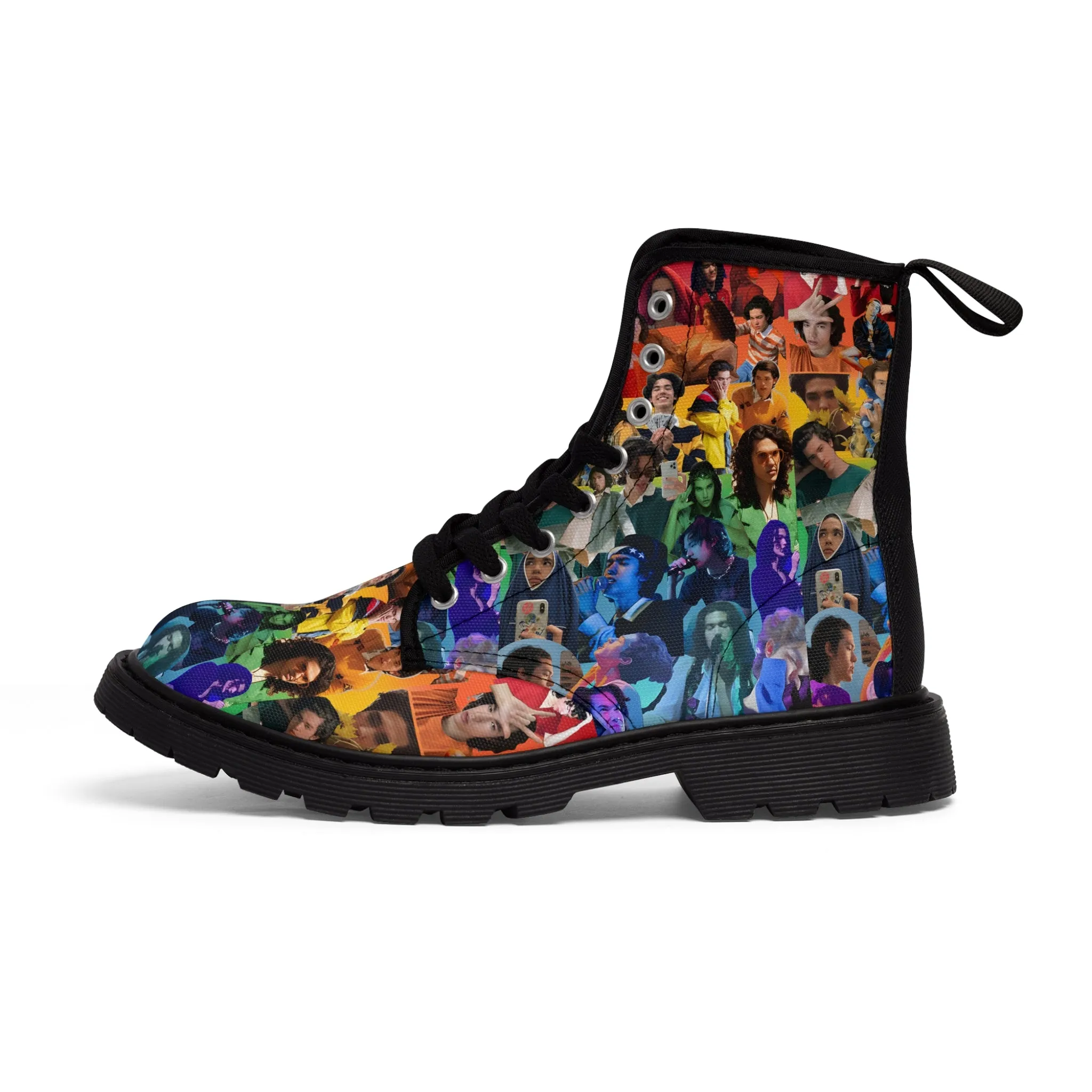 Conan Grey Rainbow Photo Collage Men's Canvas Boots