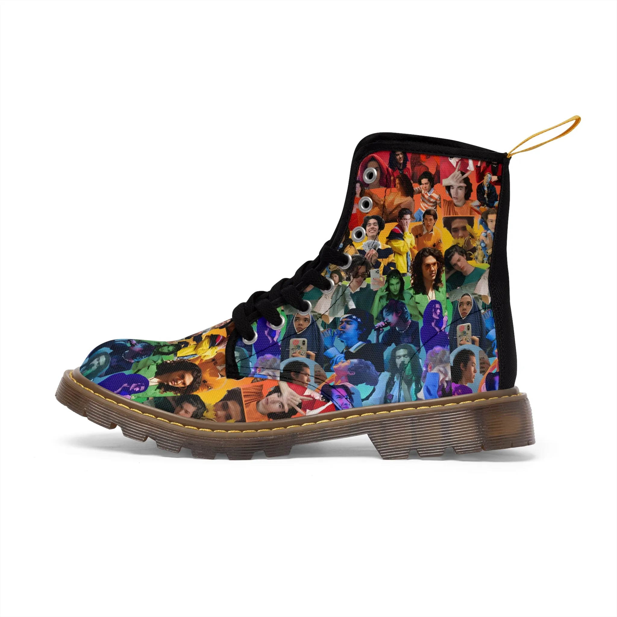 Conan Grey Rainbow Photo Collage Men's Canvas Boots