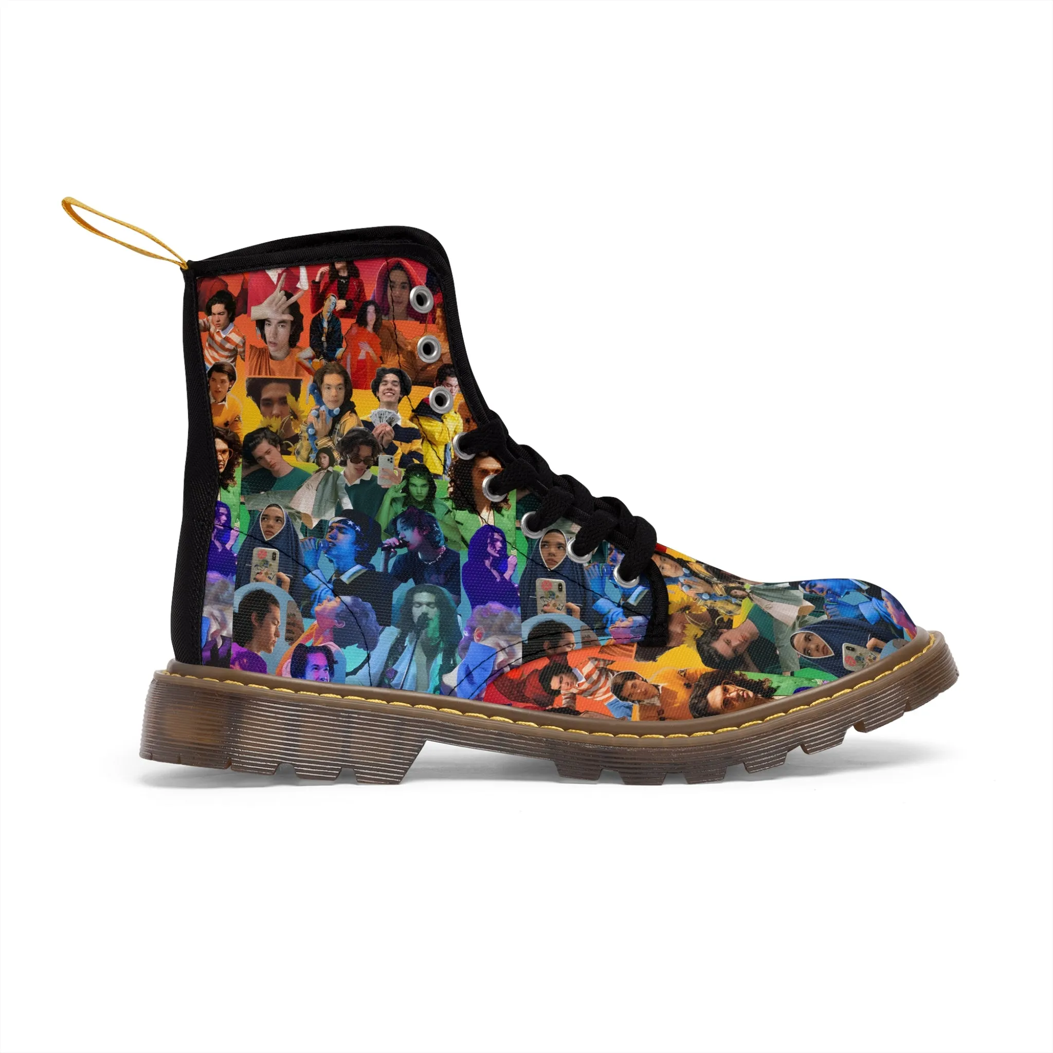 Conan Grey Rainbow Photo Collage Men's Canvas Boots