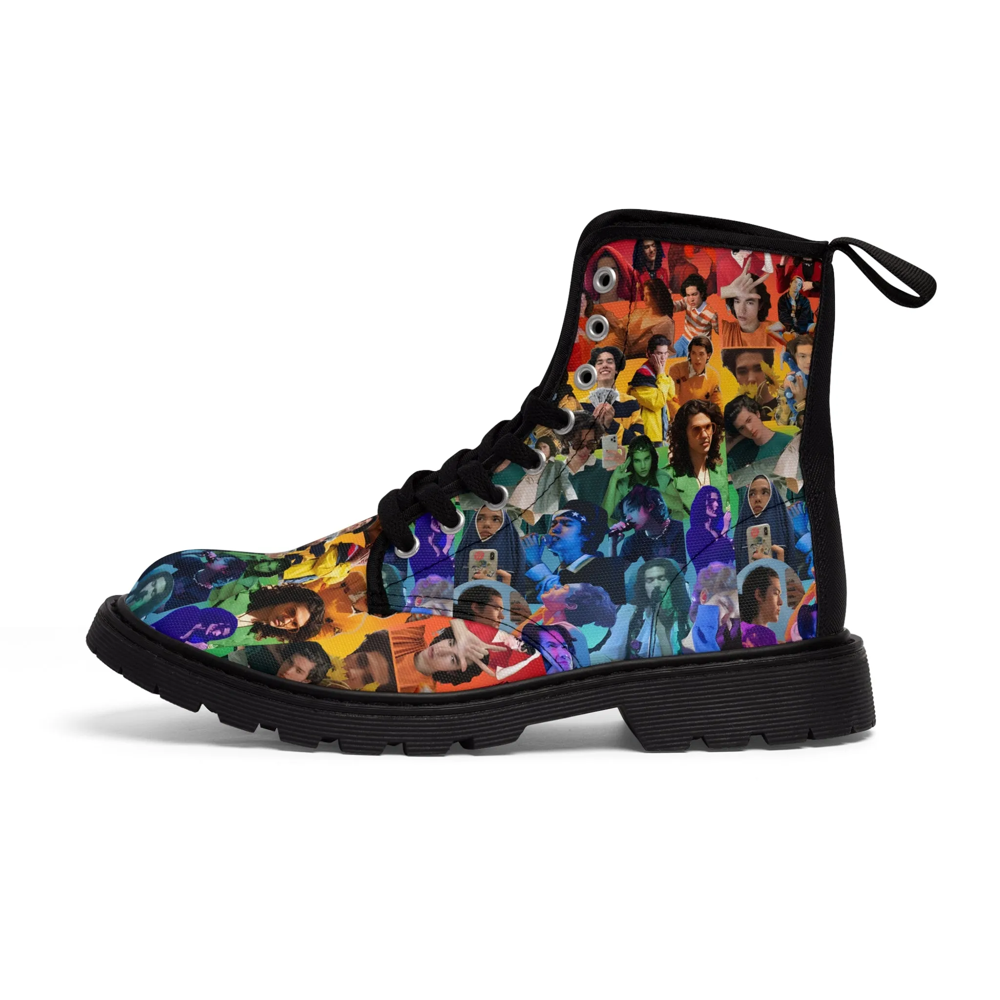 Conan Grey Rainbow Photo Collage Men's Canvas Boots