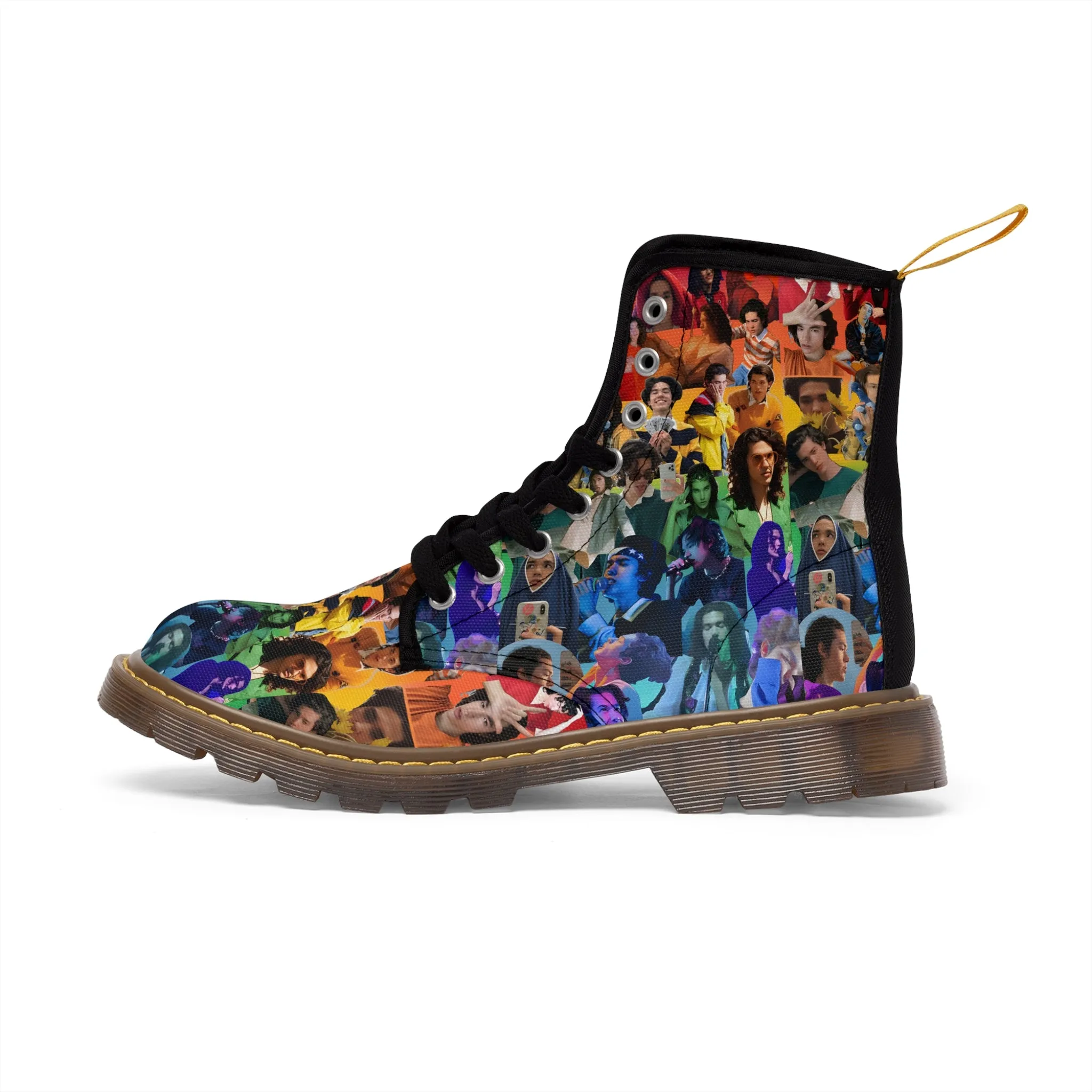 Conan Grey Rainbow Photo Collage Men's Canvas Boots