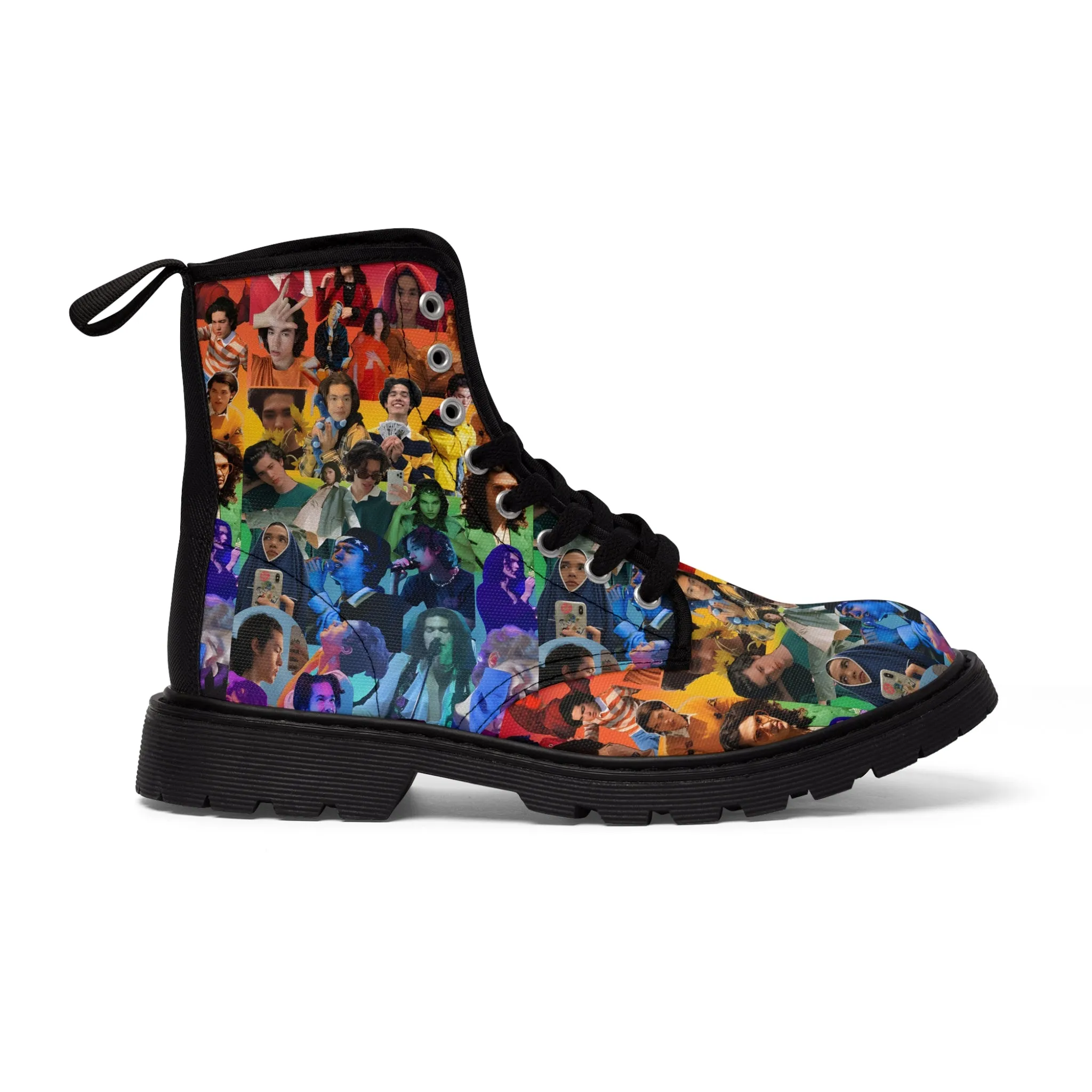 Conan Grey Rainbow Photo Collage Men's Canvas Boots