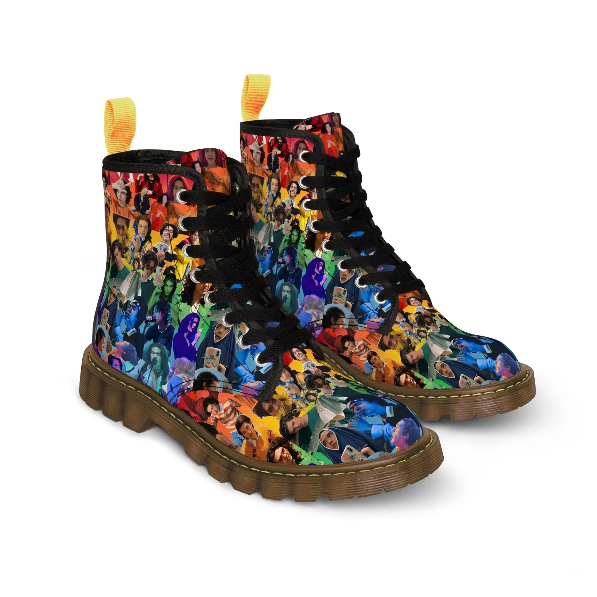Conan Grey Rainbow Photo Collage Men's Canvas Boots