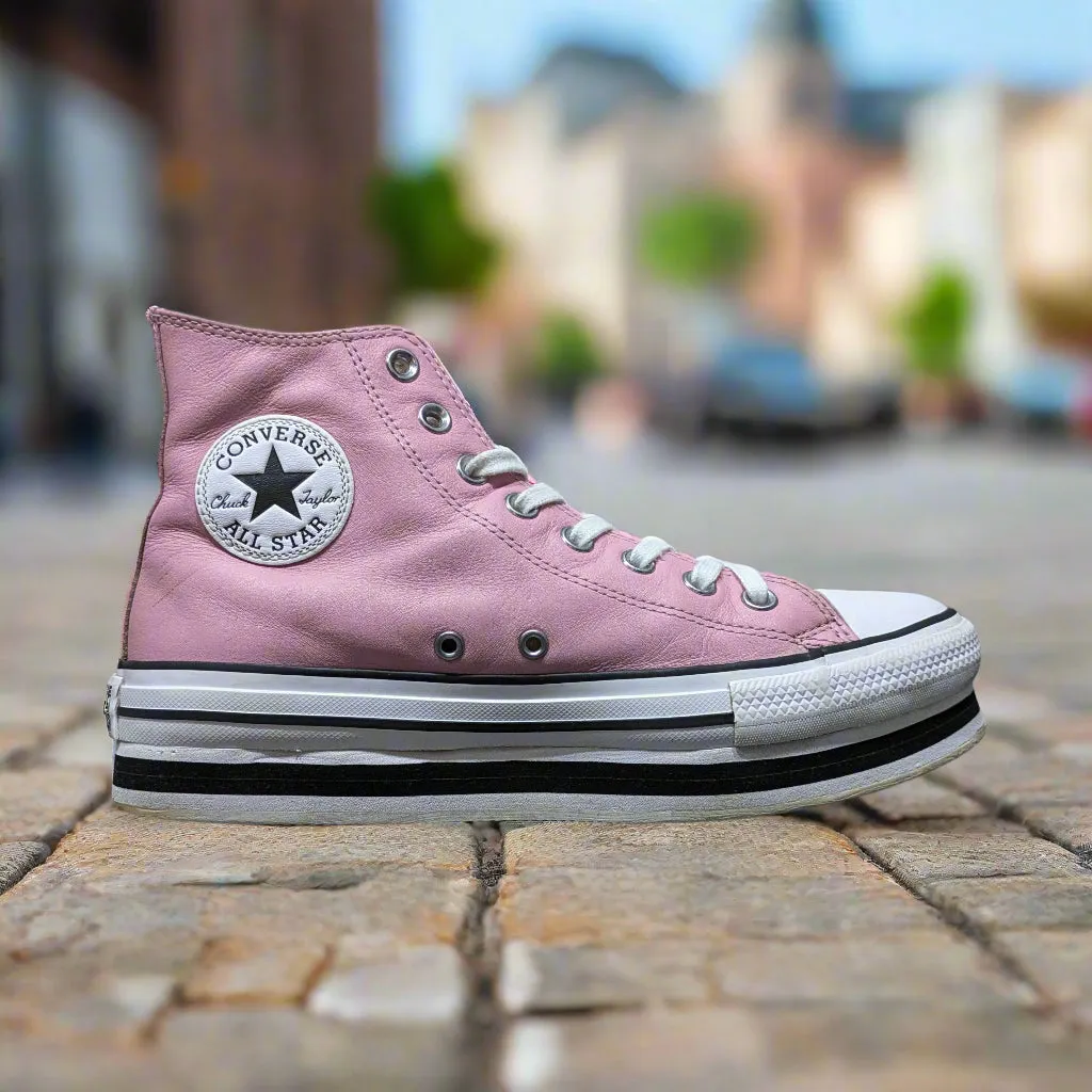 Converse Chuck Taylor All Star Leather EVA High Top - Pink Size UK 7 / EU 40 / US 9