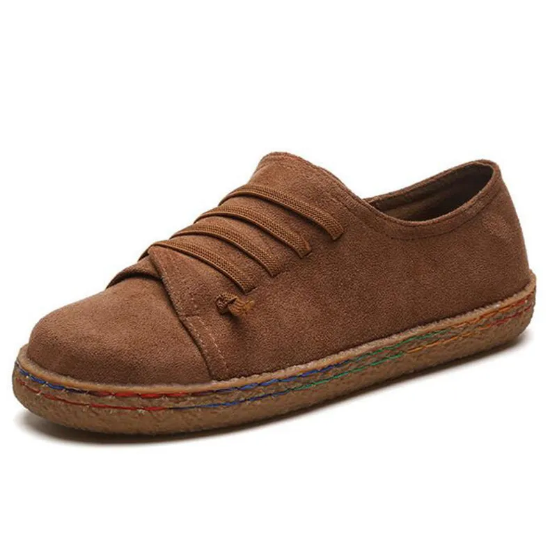Covoyyar 2022 Spring Causal Flat Women Shoes Special Lace Up Canvas Lady Shoes Comfort Slip On Wfs27