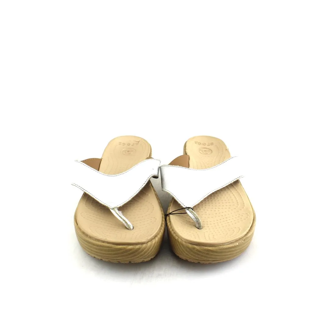 CROCS A-LEIGH BRUSHED METALLIC FLIP