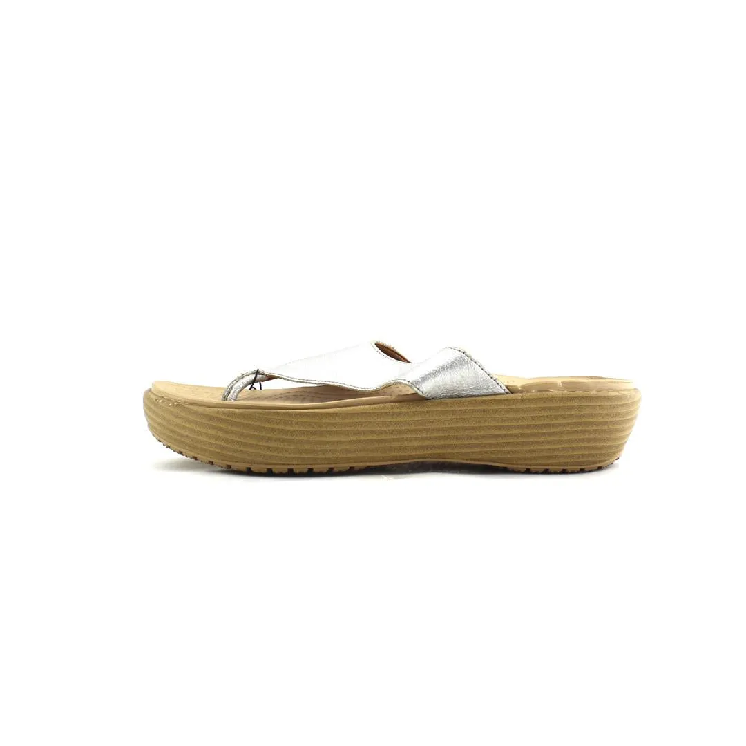 CROCS A-LEIGH BRUSHED METALLIC FLIP