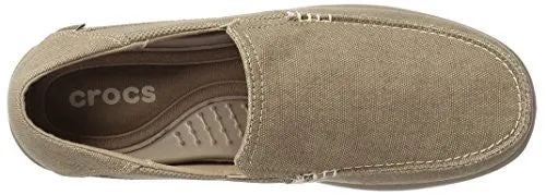 crocs Men's Santa Cruz 2 Luxe M Slip-On Loafer, Khaki/Khaki, 11 M US