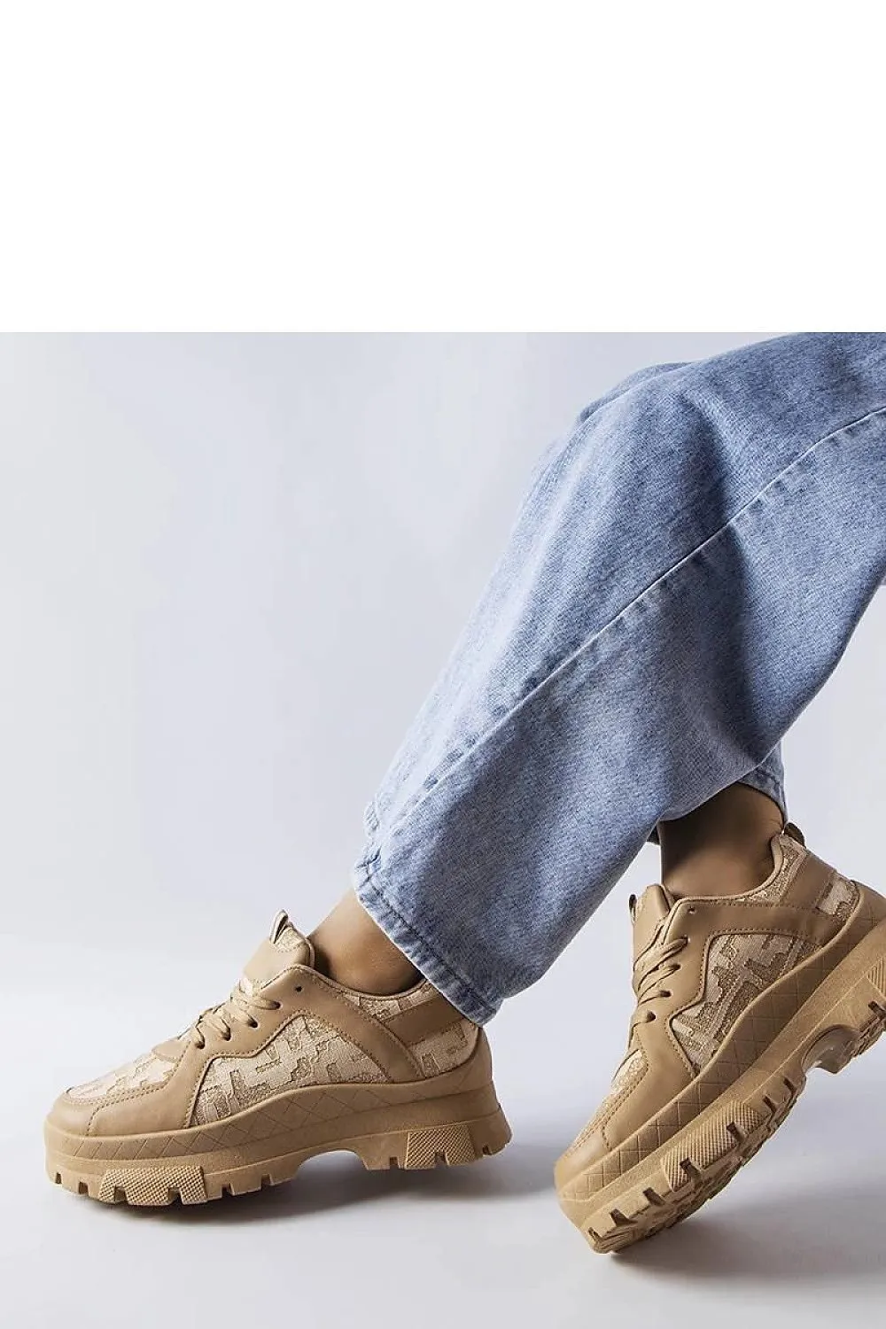 Dark beige chunky sneakers