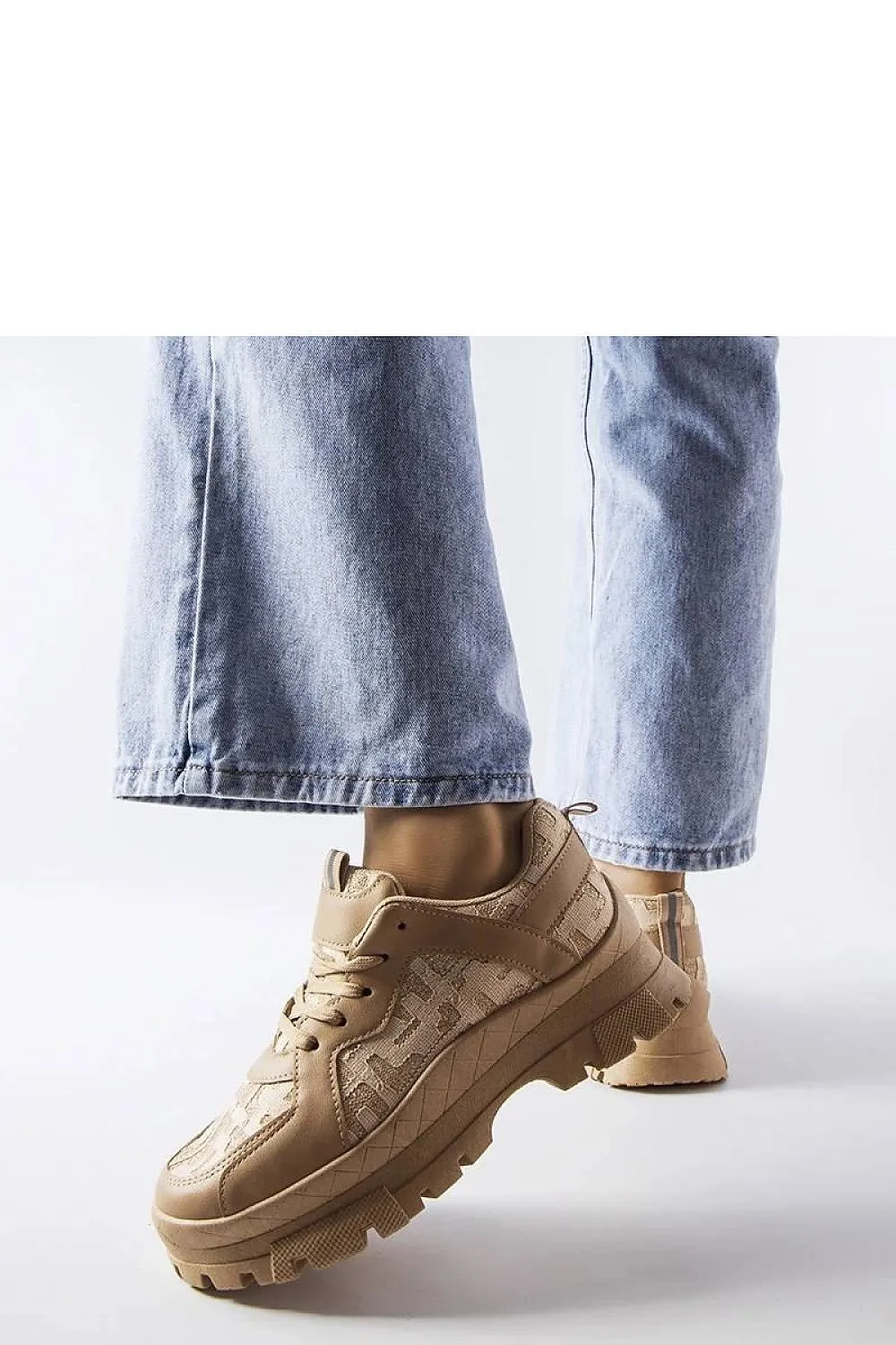 Dark beige chunky sneakers
