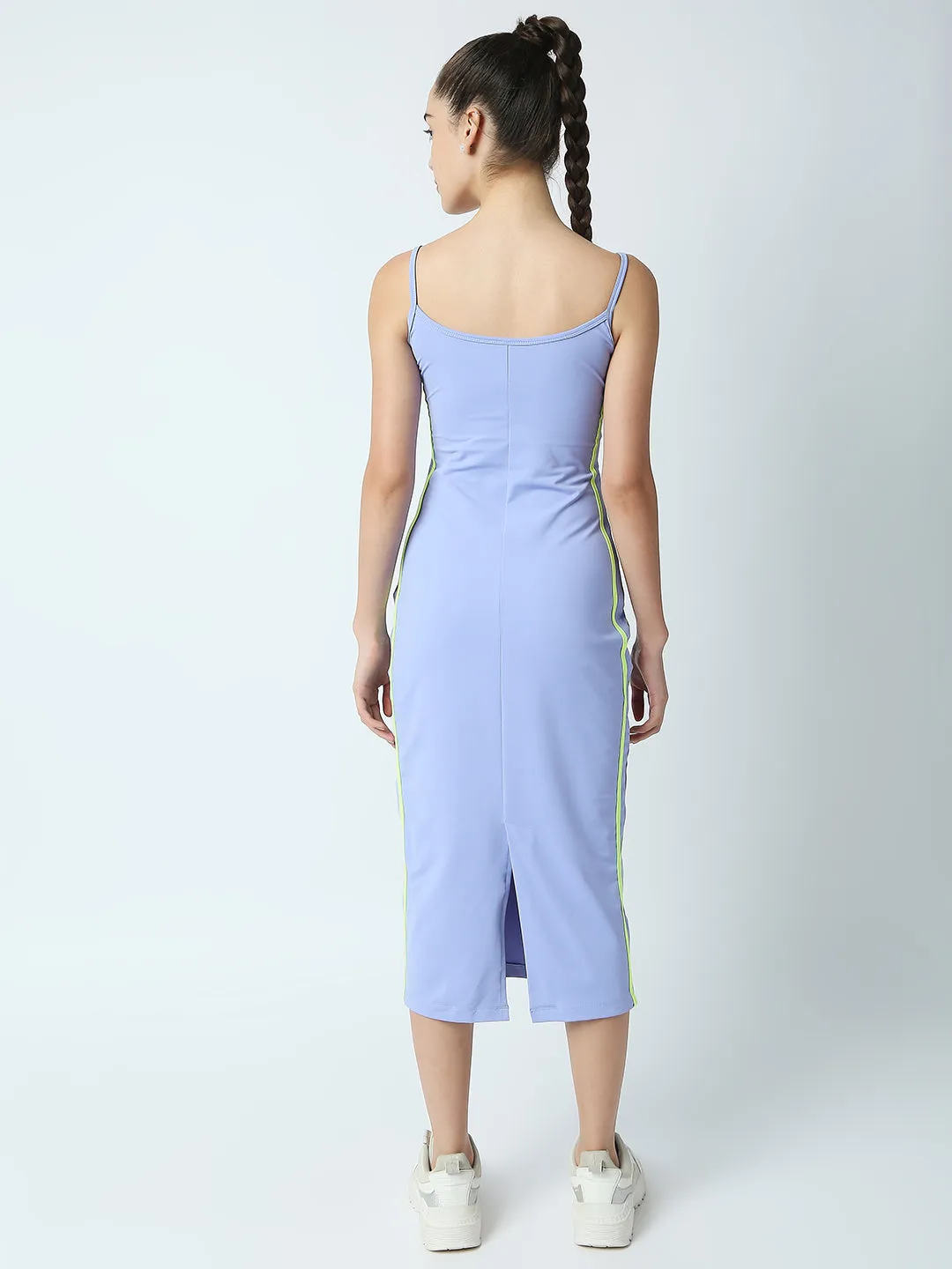 Disrupt Women Blue Strappy Midi Dress With Contrast Side Piping
