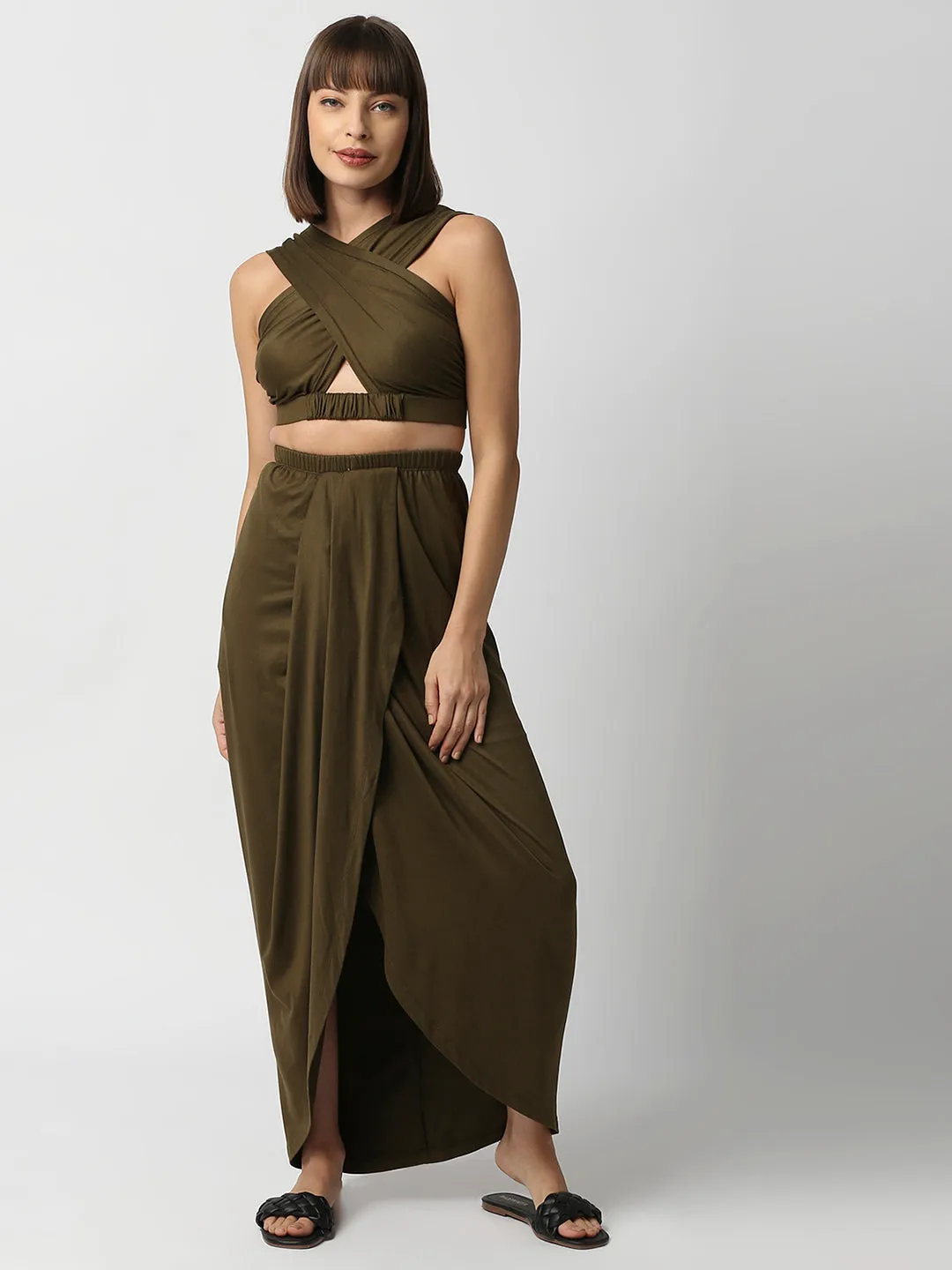 Disrupt Women's Criss Cross Tank Top With Skirt 2 Piece Co-ord Set