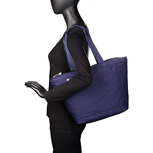 eBags Metro Travel Tote Bag with RFID Security for Women - 12-inch - Carry-On - (Brushed Indigo)