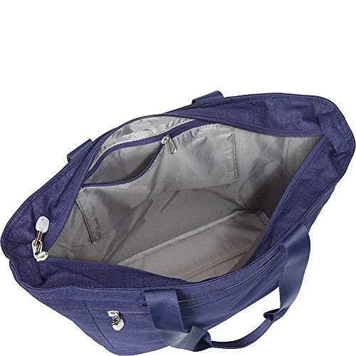 eBags Metro Travel Tote Bag with RFID Security for Women - 12-inch - Carry-On - (Brushed Indigo)