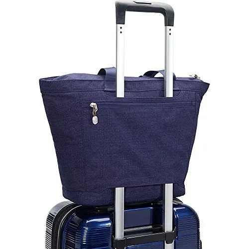 eBags Metro Travel Tote Bag with RFID Security for Women - 12-inch - Carry-On - (Brushed Indigo)