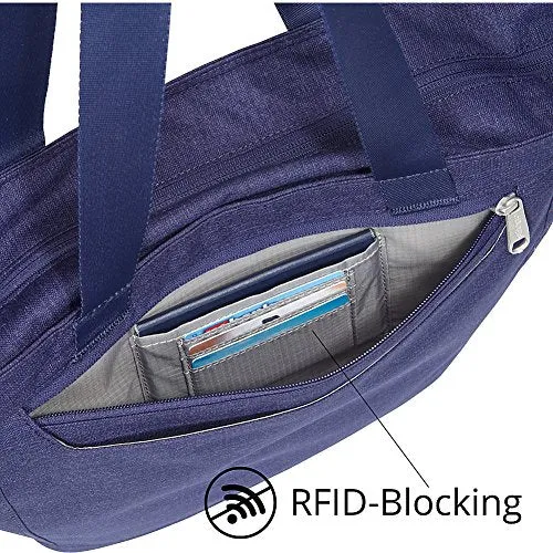 eBags Metro Travel Tote Bag with RFID Security for Women - 12-inch - Carry-On - (Brushed Indigo)