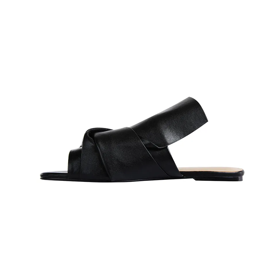ELIZA Knotted Leather Slipper Slides