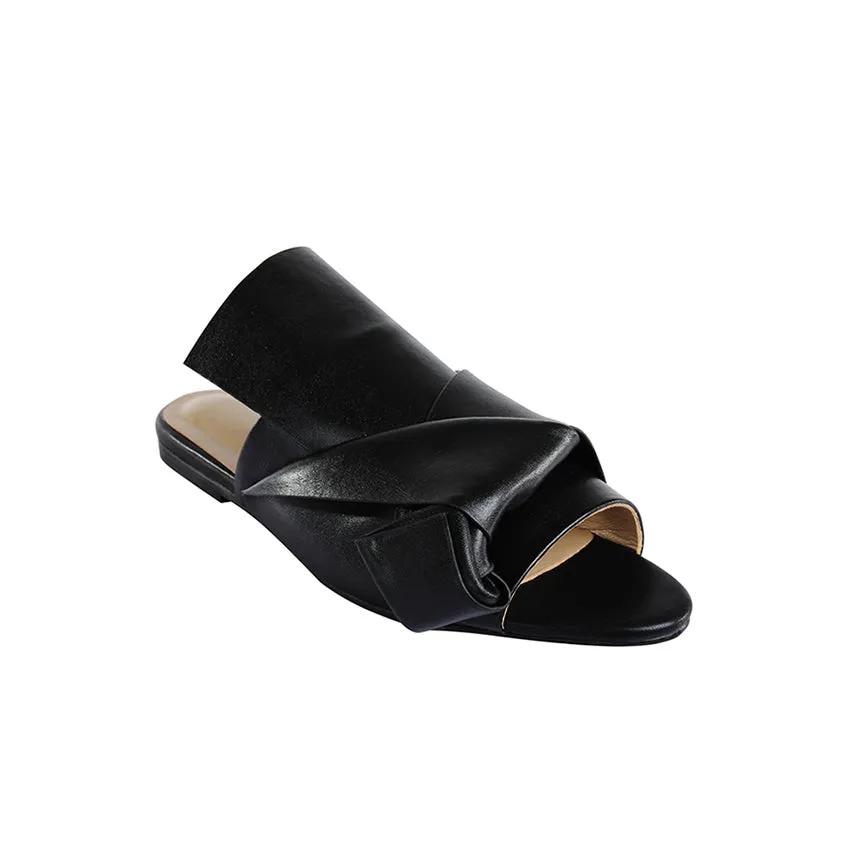 ELIZA Knotted Leather Slipper Slides