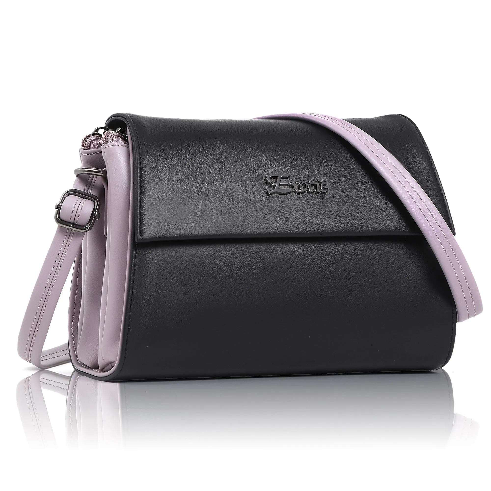 EXOTIC Womens Stylish And Durable Sling Bag (Black)