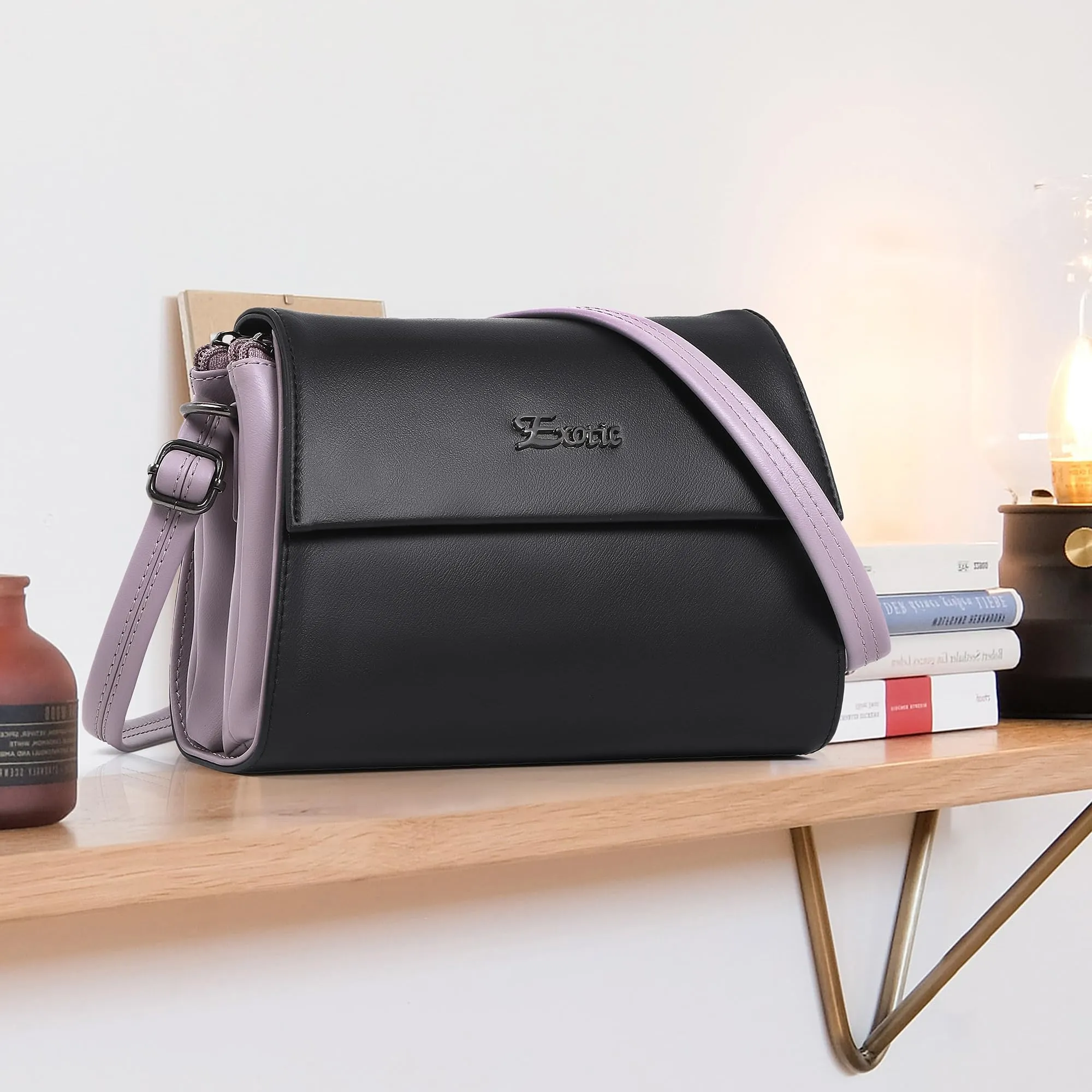 EXOTIC Womens Stylish And Durable Sling Bag (Black)