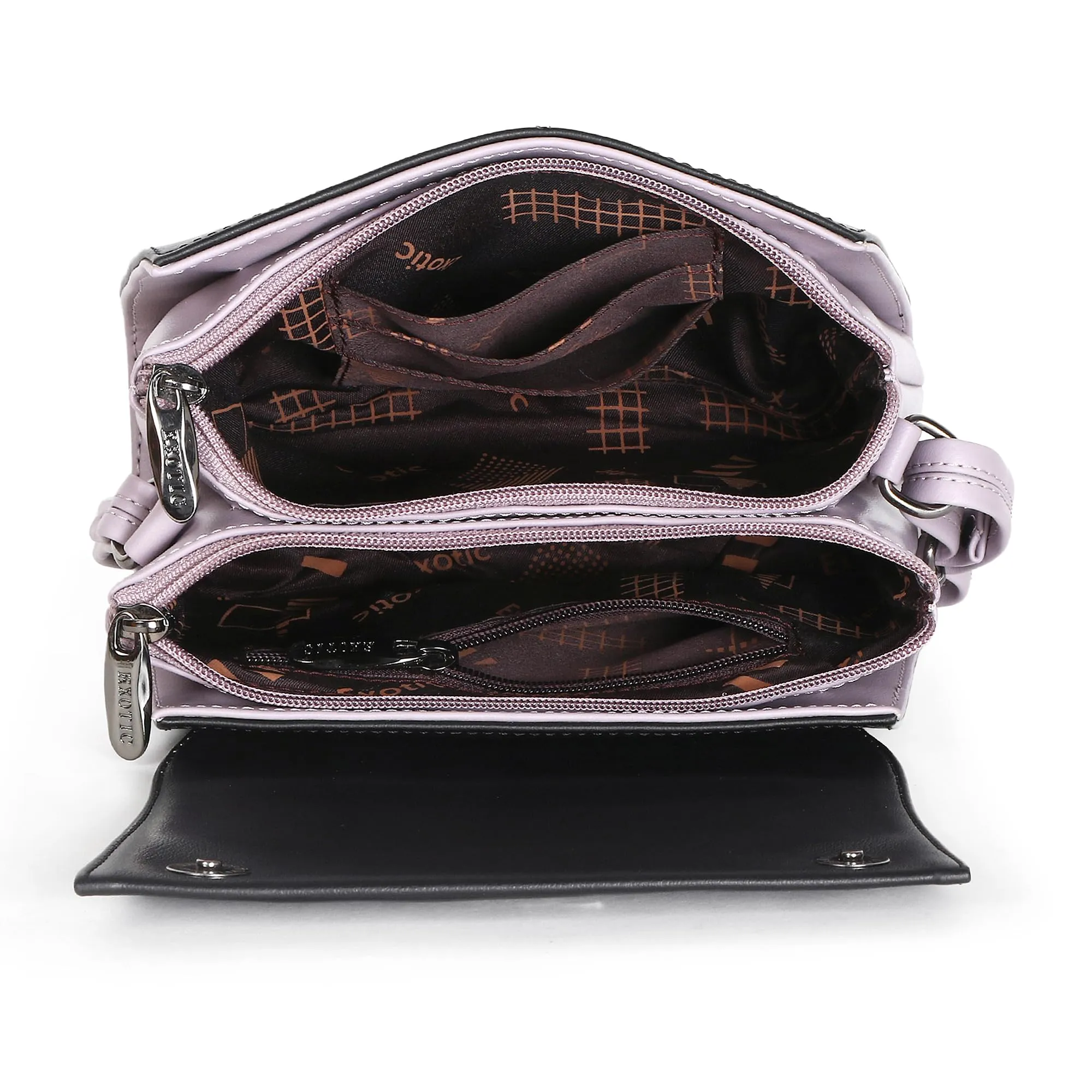 EXOTIC Womens Stylish And Durable Sling Bag (Black)