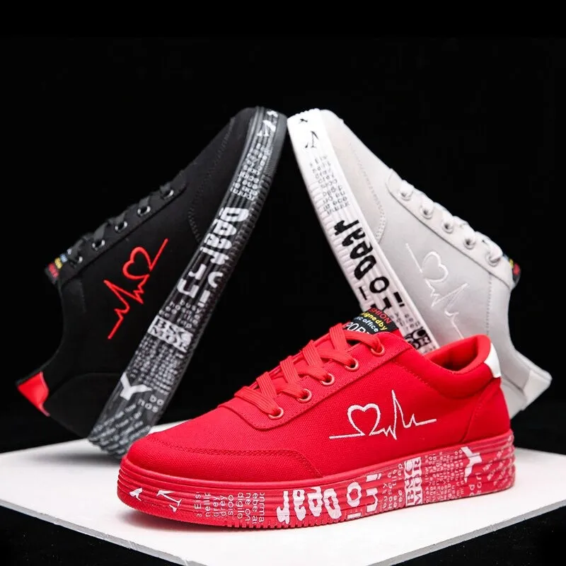 Fashion Breathable Unisex Vulcanized Sneakers / Lace-up Casual Shoes for Men and Women