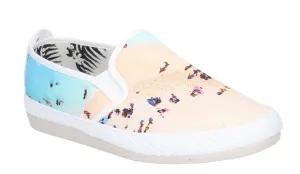 Flossy Pastel Womens Slip On Beach Print Canvas Espadrille Casual Shoe