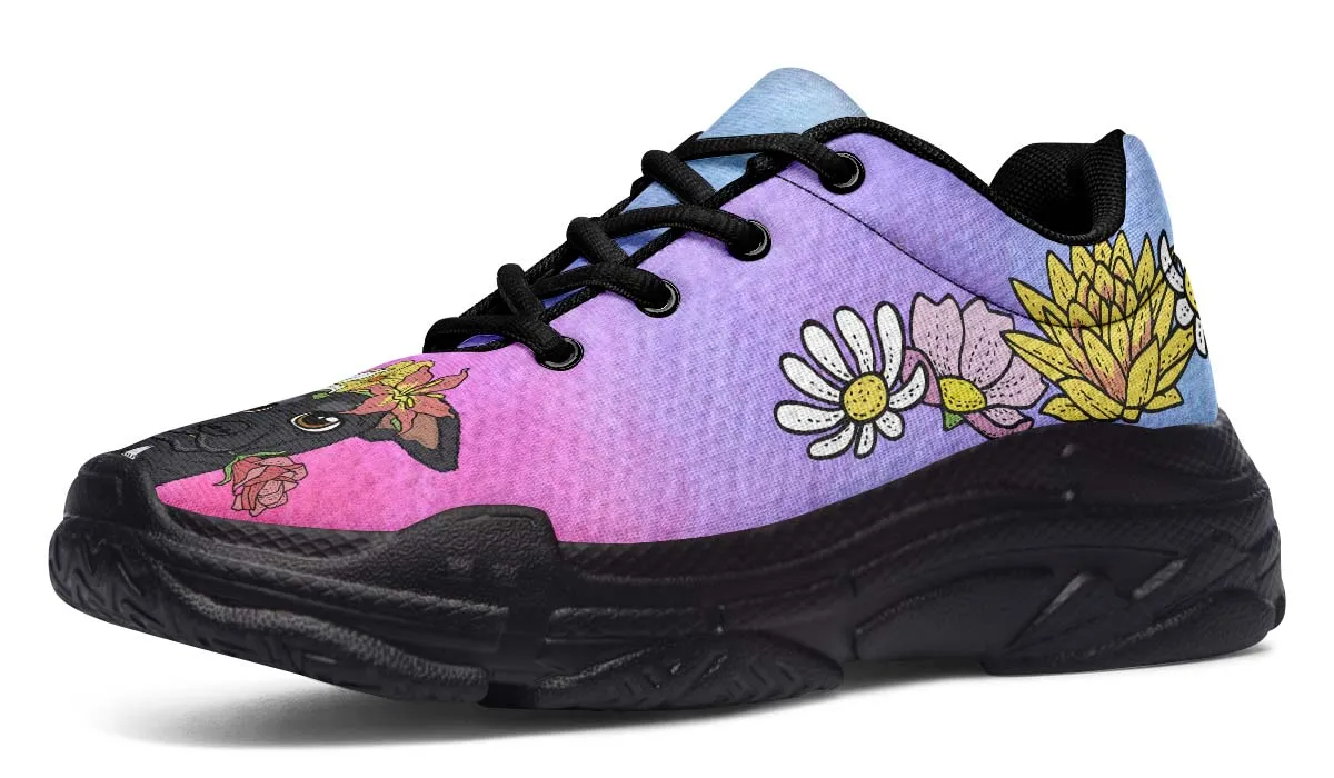 Fun Floral Greyhound Chunky Sneakers