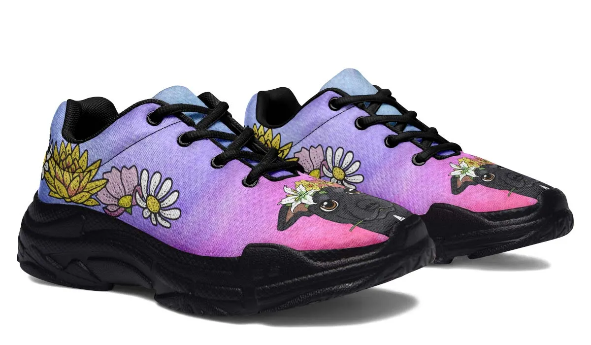 Fun Floral Greyhound Chunky Sneakers
